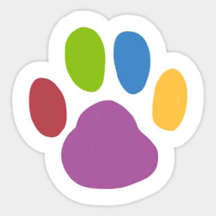 Rainbow Pawprint Sticker